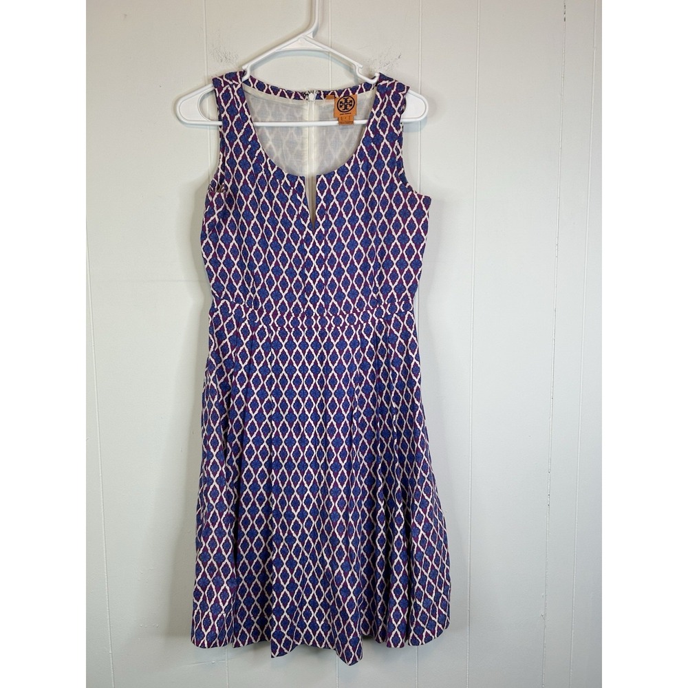 Tory Burch Lined Amalia Linen Knee Length Dress Size 2 Designer 354